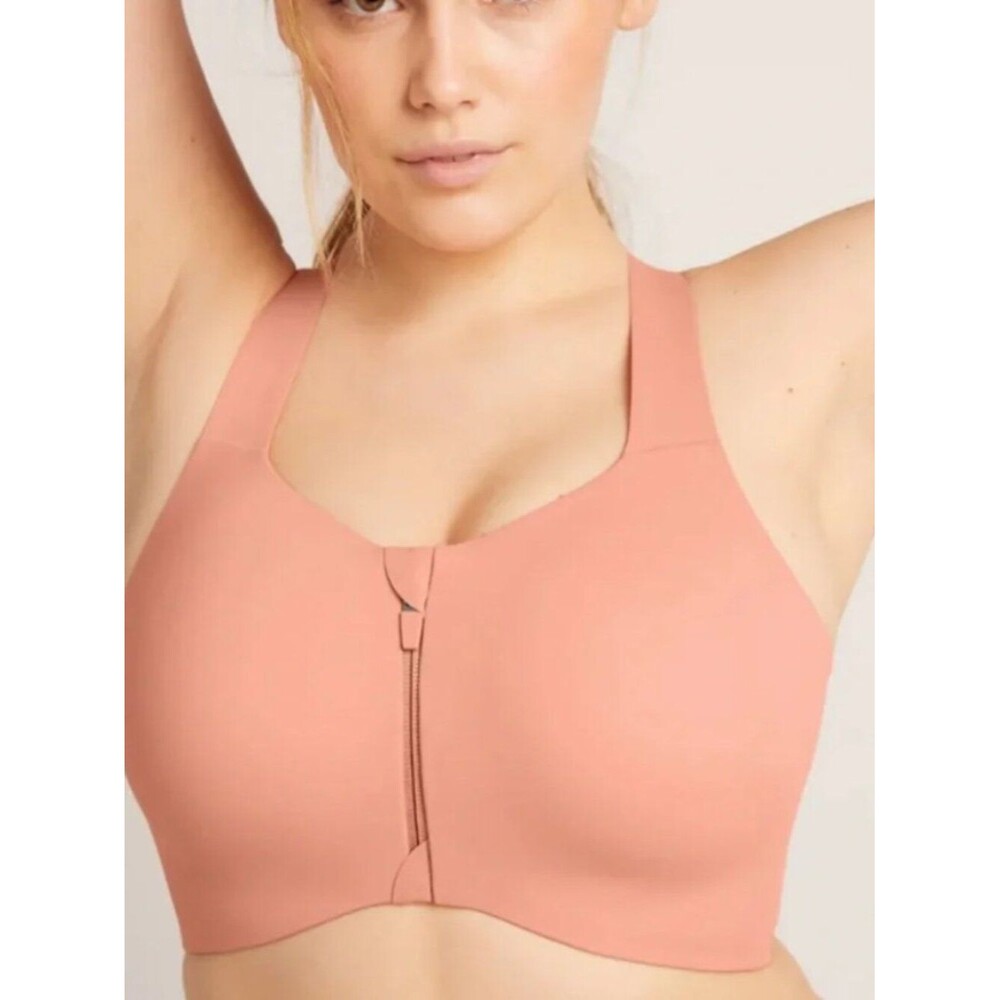 knix | Catalyst Front Zip Sports Bra | Ginger Pink | Size 8